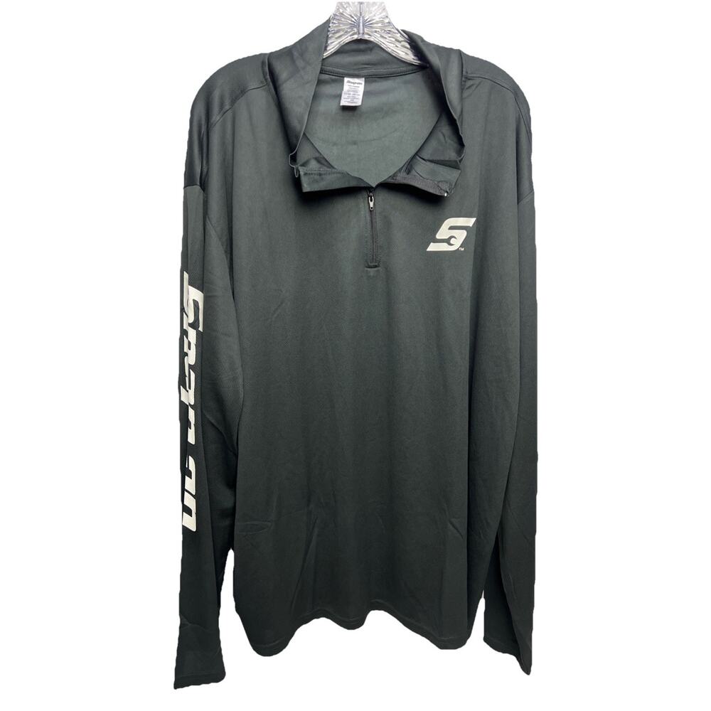 Snap-On Tools 1/4 Zip Pullover Performance Shirt XXL 2XL Black Long Sleeve